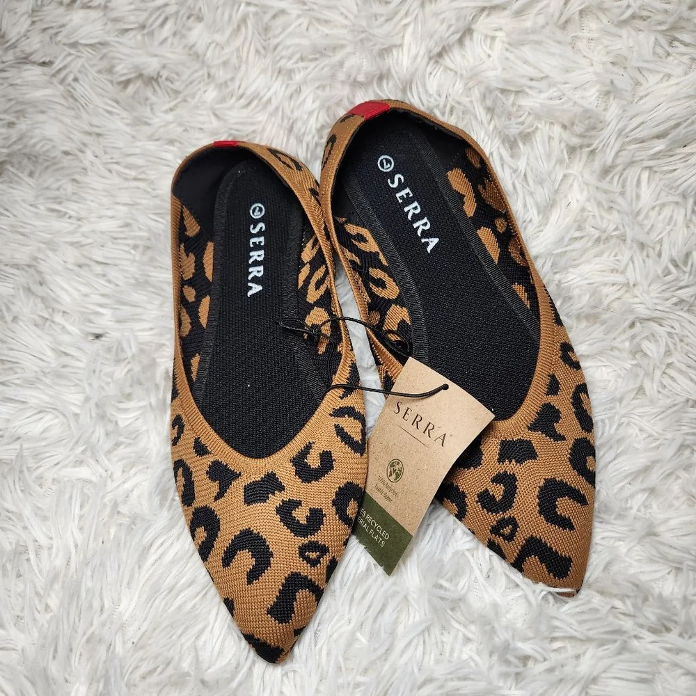 New Serra Leopard Print Pointed Toe Flats